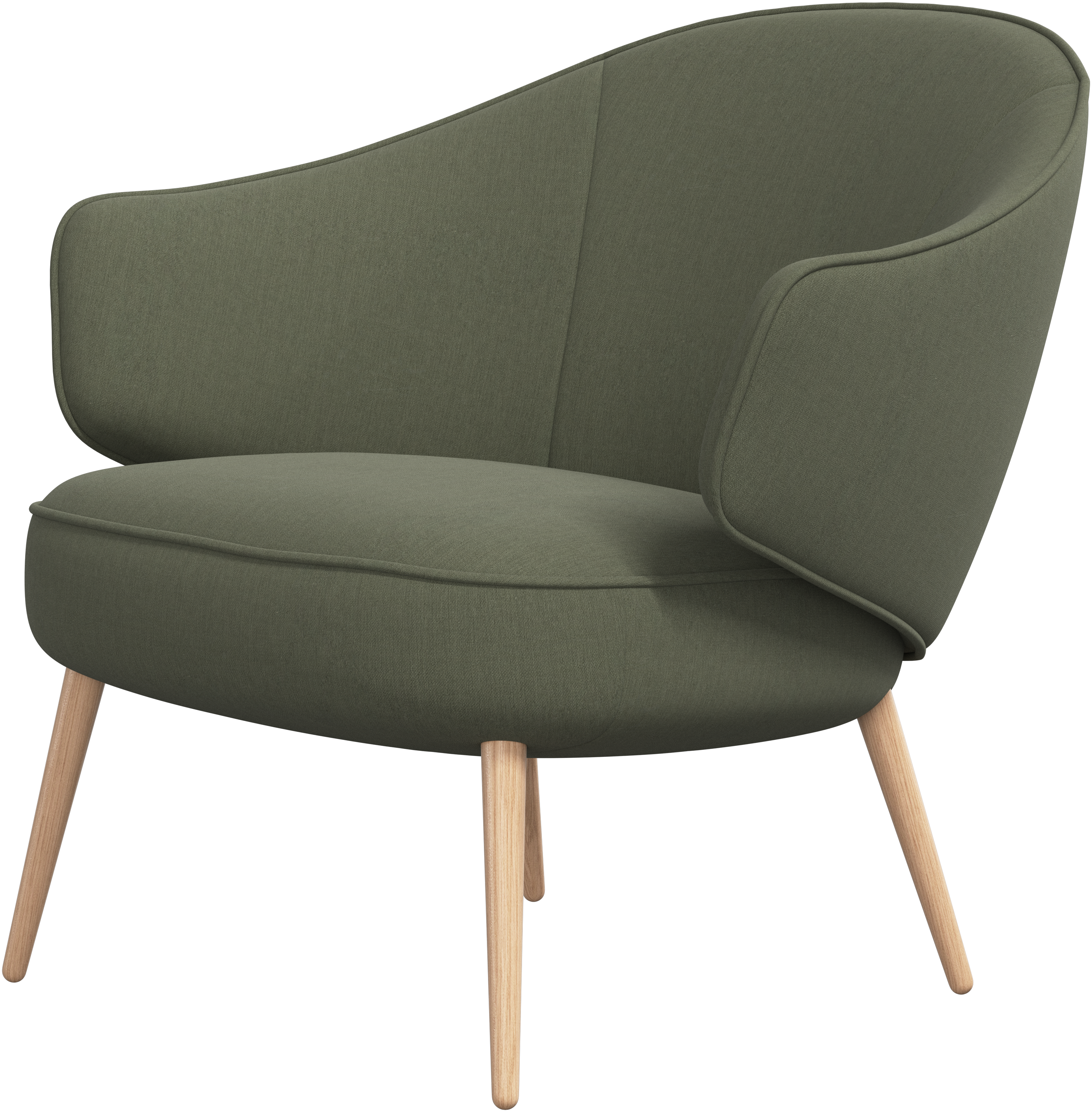 BoConcept Charlotte armchair - oak / forest green Frisco fabric